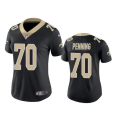 Women New Orleans Saints 70 Trevor Penning Black Vapor Untouchable Limited Stitched Jersey