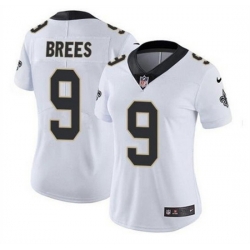 Women New Orleans Saints 9 Drew Brees White Vapor Untouchable Limited Stitched Jersey