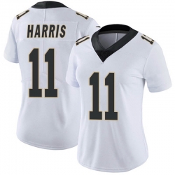 Women New Orleans Saints Deonte Harris #11 White Vapor Limited Stitched NFL Colo