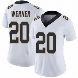 Women New Orleans Saints Pete Werner #20 White Vapor Limited Stitched NFL Jersey