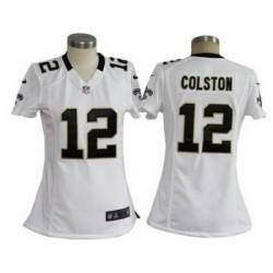 Women Nike New Orleans Saints #12 Marques Colston White Jerseys