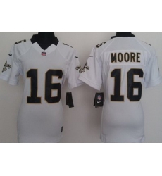 Women Nike New Orleans Saints 16 Lance Moore White Nike NFL Jersey