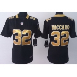 Women Nike New Orleans Saints 32 Kenny Vaccaro Black NFL Jerseys