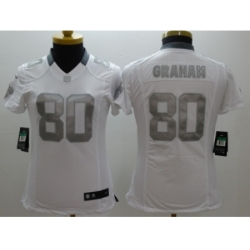 Women Nike New Orleans Saints #80 Jimmy Graham Platinum White Jerseys