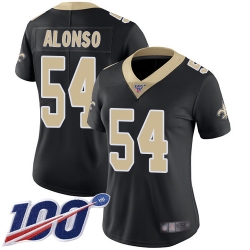 Women Saints 54 Kiko Alonso Black Vapor Untouchable 100th season Patch Jersey
