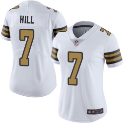 Women Saints 7 Taysom Hill White Stitched Football Limited Rush Jersey