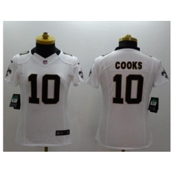 Women's Nike New Orleans Saints #10 Brandin Cooks White Stitched NFL Limited Jersey