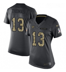 Womens Nike New Orleans Saints 13 Michael Thomas Limited Black 2016 Salute to Service NFL Jersey