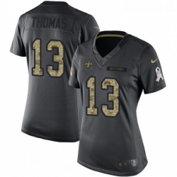 Womens Nike New Orleans Saints 13 Michael Thomas Limited Black 2016 Salute to Service NFL Jersey