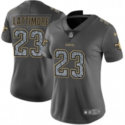 Womens Nike New Orleans Saints 23 Marshon Lattimore Gray Static Vapor Untouchable Limited NFL Jersey