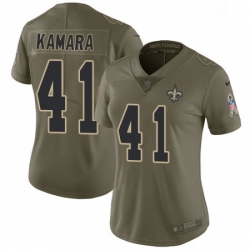 Womens Nike New Orleans Saints 41 Alvin Kamara Limited Olive 2017 Salute to Service NFL Jersey