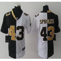 Womens Nike New Orleans Saints 43 Darren Sproles Black and White Split NFL Jersey