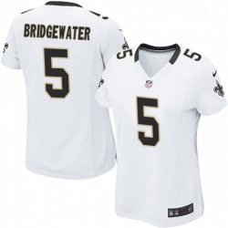 Womens Nike New Orleans Saints 5 Teddy Bridgewater Game White NFL Jersey