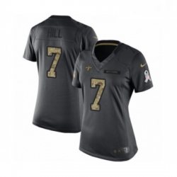 Womens Nike New Orleans Saints 7 Taysom Hill Limited Black 2016 Salute to Service NFL Jersey