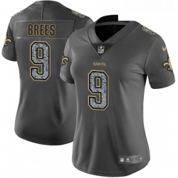 Womens Nike New Orleans Saints 9 Drew Brees Gray Static Vapor Untouchable Limited NFL Jersey