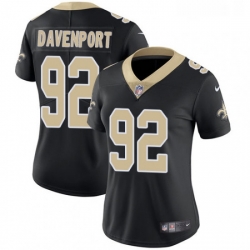 Womens Nike New Orleans Saints 92 Marcus Davenport Black Team Color Stitched NFL Vapor Untouchable Limited Jersey