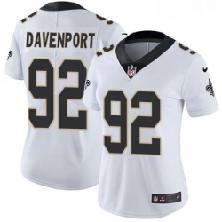 Womens Nike New Orleans Saints 92 Marcus Davenport White Stitched NFL Vapor Untouchable Limited Jersey
