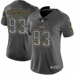 Womens Nike New Orleans Saints 93 Marcus Davenport Limited Black 2016 Salute to Service NFL Jersey