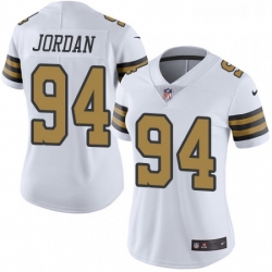 Womens Nike New Orleans Saints 94 Cameron Jordan Limited White Rush Vapor Untouchable NFL Jersey
