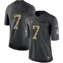 Limited Nike Black Youth Taysom Hill Jersey NFL 7 New Orleans Saints 2016 Salute to Service