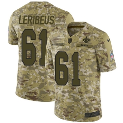 Limited Nike Camo Youth Josh LeRibeus Jersey NFL 61 New Orleans Saints 2018 Salute to Service