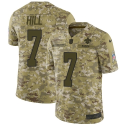 Limited Nike Camo Youth Taysom Hill Jersey NFL 7 New Orleans Saints 2018 Salute to Service