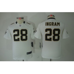 Nike Youth New Orleans Saints #28 Ingram White Limited Jerseys