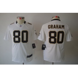 Nike Youth New Orleans Saints #80 Jimmy Graham White Limited Jerseys
