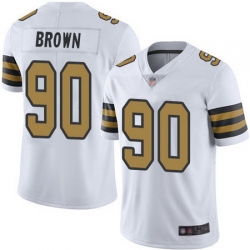 Saints 90 Malcom Brown White Youth Stitched Football Limited Rush Jersey