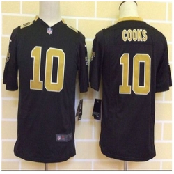 Youth New New Orleans Saints #10 Brandin Cooks Black Team Color Stitched NFL Elite jersey
