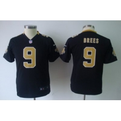 Youth Nike NFL new orleans Saints #9 brees Black Jersey