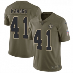 Youth Nike New Orleans Saints 41 Alvin Kamara Limited Olive 2017 Salute to Service NFL Jersey