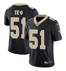 Youth Nike New Orleans Saints 51 Manti Teo Black Team Color Vapor Untouchable Limited Player NFL Jersey