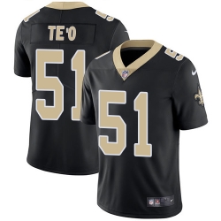 Youth Nike New Orleans Saints 51 Manti Teo Elite Black Team Color NFL Jersey