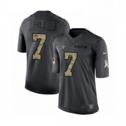 Youth Nike New Orleans Saints 7 Taysom Hill Limited Black 2016 Salute to Service NFL Jersey