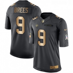 Youth Nike New Orleans Saints 9 Drew Brees Limited BlackGold Salute to Service NFL Jersey