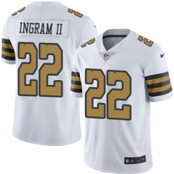 Youth Nike Saints #22 Mark Ingram II White Stitched NFL Limited Rush Jersey