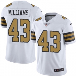Youth Nike Saints #43 Marcus Williams White Stitched NFL Limited Rush Jersey
