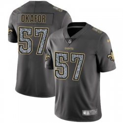 Youth Nike Saints #57 Alex Okafor Gray Static NFL Vapor Untouchable Game Jersey