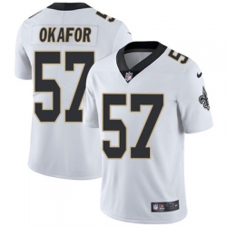 Youth Nike Saints #57 Alex Okafor White Stitched NFL Vapor Untouchable Limited Jersey