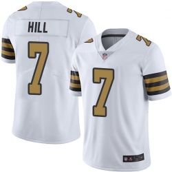 Youth Saints 7 Taysom Hill White Stitched Football Limited Rush Jersey
