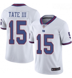 Giants 15 Golden Tate III White Men Stitched Football Limited Rush Jersey