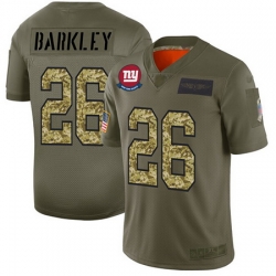Giants 26 Saquon Barkley Olive Camo Men Stitched Football Limited 2019 Salute To Service Jersey