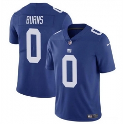 Men New York Giants 0 Brian Burns Blue Vapor Untouchable Limited Stitched Jersey