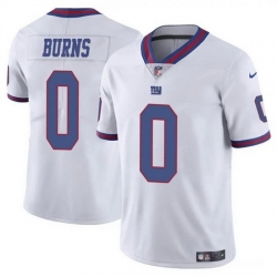 Men New York Giants 0 Brian Burns White Limited Stitched Jersey