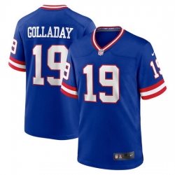 Men New York Giants 19 Kenny Golladay Royal Classic Retired Player Stitched Game Jersey