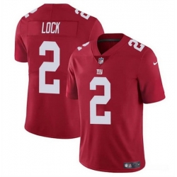 Men New York Giants 2 Drew Lock Red Vapor Untouchable Limited Stitched Jersey