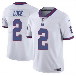 Men New York Giants 2 Drew Lock White Limited Stitched Jersey