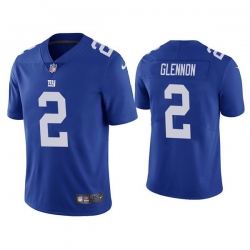 Men New York Giants 2 Mike Glennon Blue Vapor Untouchable Limited Stitched Jersey