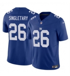 Men New York Giants 26 Devin Singletary Blue 2023 F U S E  Vapor Untouchable Limited Stitched Jersey